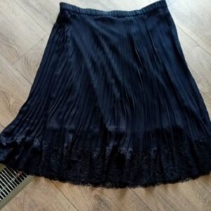 Black Pleated Skirt With Lace Bottom